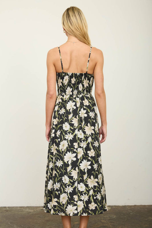 Garden Muse Basque Midi Dress
