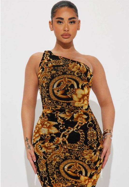 Gigi One Shoulder Ruched Dress