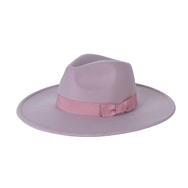 WIDE BRIM RIBBON FEDROA HAT