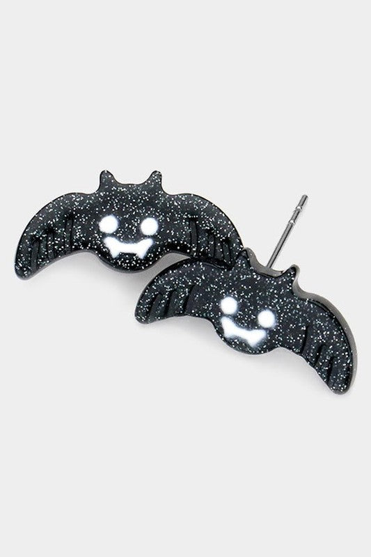 Resin Bat Stud Earrings
