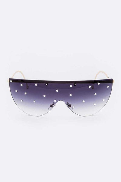 Crystal Pave Iconic Oversize Sunglassses