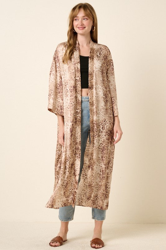 Wildly Luxe Silky Leopard Duster