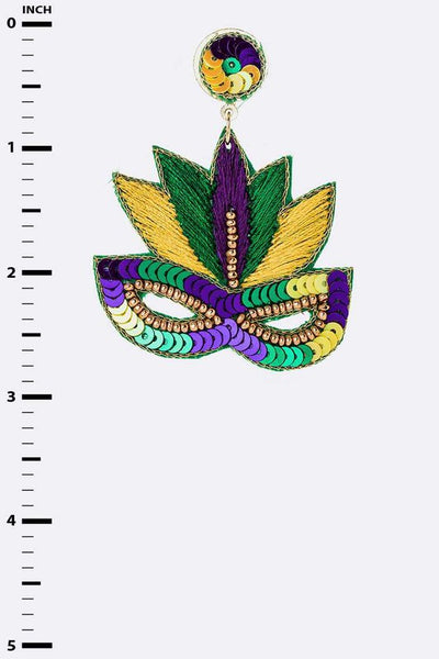 Mardi Gras Masquerade Sequins Earrings