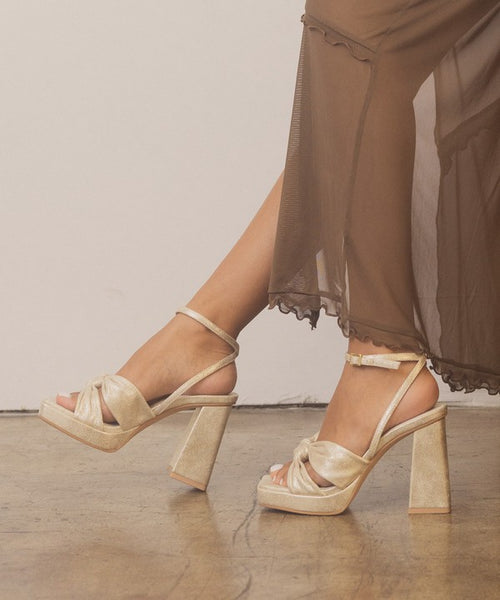 Zoey - Knotted Band Platform Heels