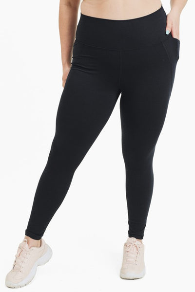 Curvy Tapered Band Essential High Waist Leggings