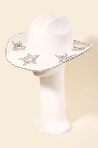Super Star Rhinestone Cowgirl Hat [ivory]