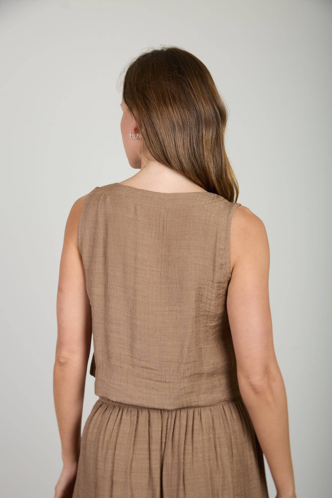 Textured Button Down Tank