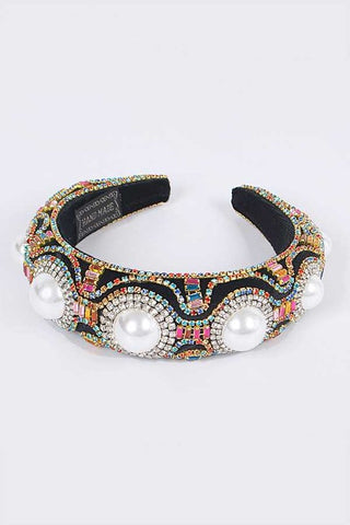 Pearl Accent Iconic Full Stone Headband