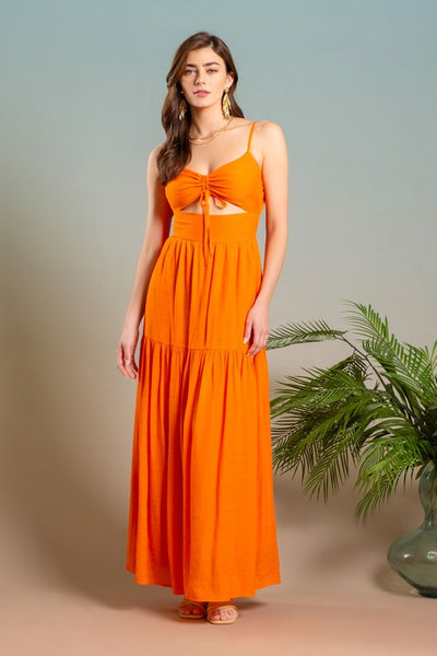 Summer Citrus Maxi Dress [orange]