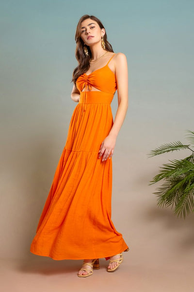 Summer Citrus Maxi Dress [orange]