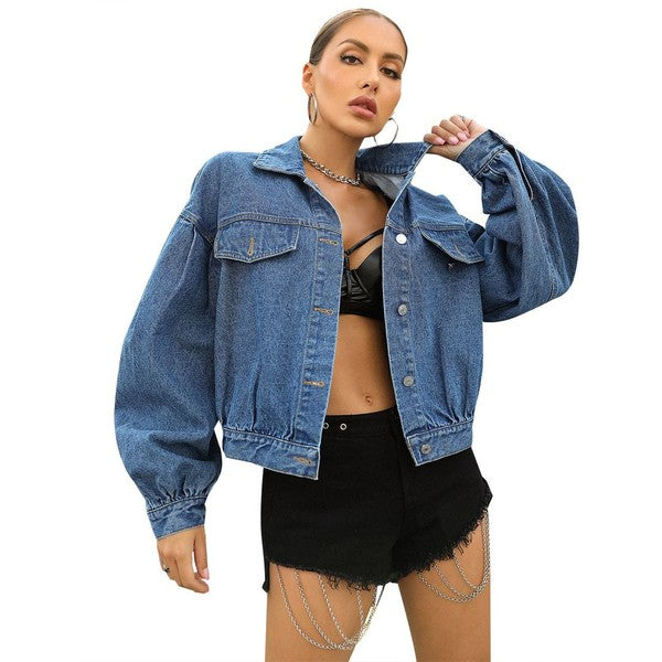 Oversized Denim Jacket [light and dark blue]