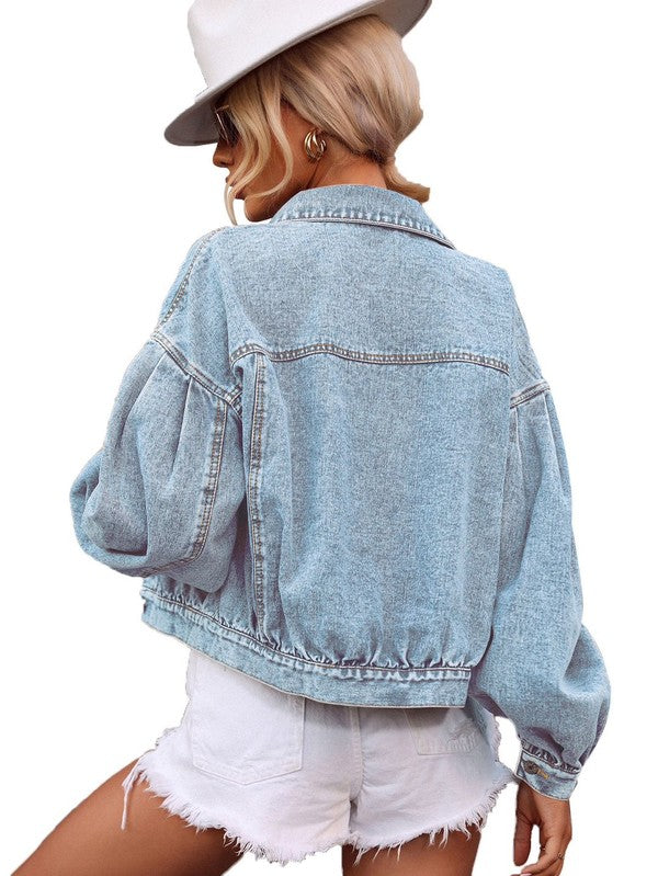 Oversized Denim Jacket [light and dark blue]