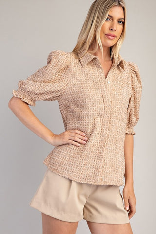 Mindy Blouse Top [taupe]