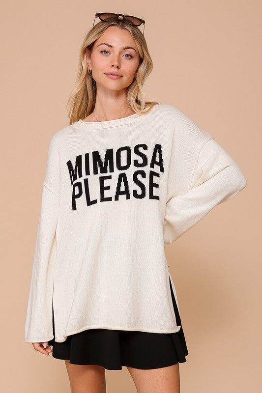 Mimosas Please Sweater [ivory/black]