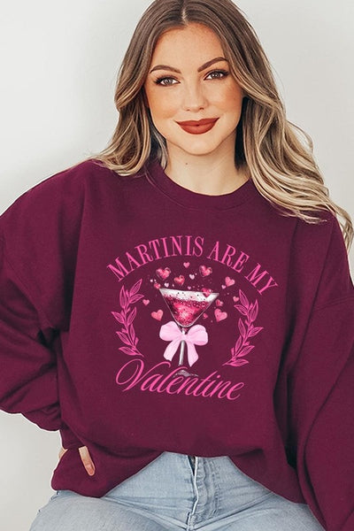 Martinis Are My Valentine Graphic Sweatshirt