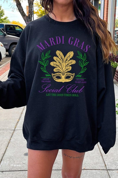 Mardi Gras Social Club Graphic Sweatshirt