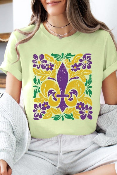 Boho Fleur De Lis Mardi Gras Graphic Tee