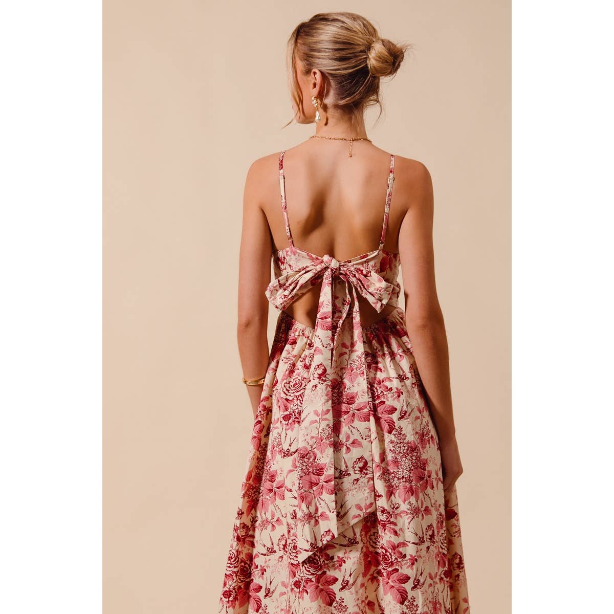 Rosé Garden Midi Dress