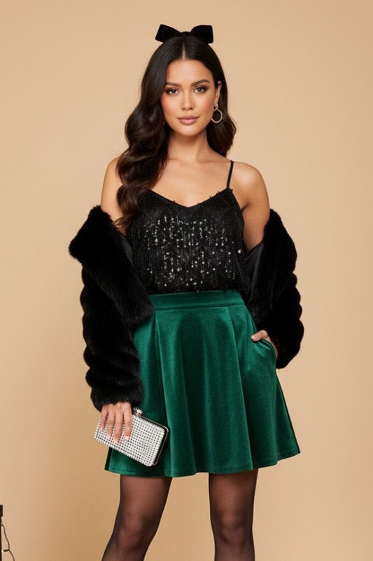 Sequin Fringe Holiday Top