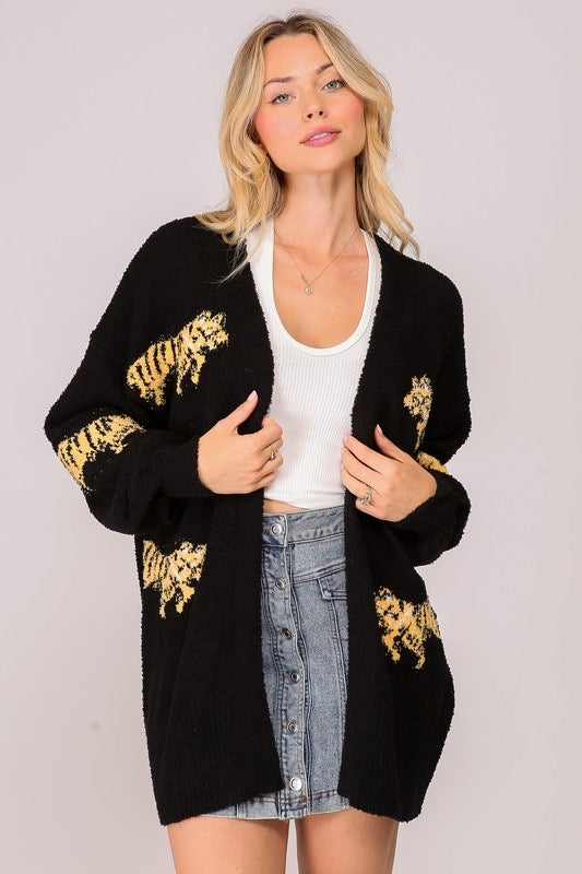 Tiger Cozy Cardigan [black]