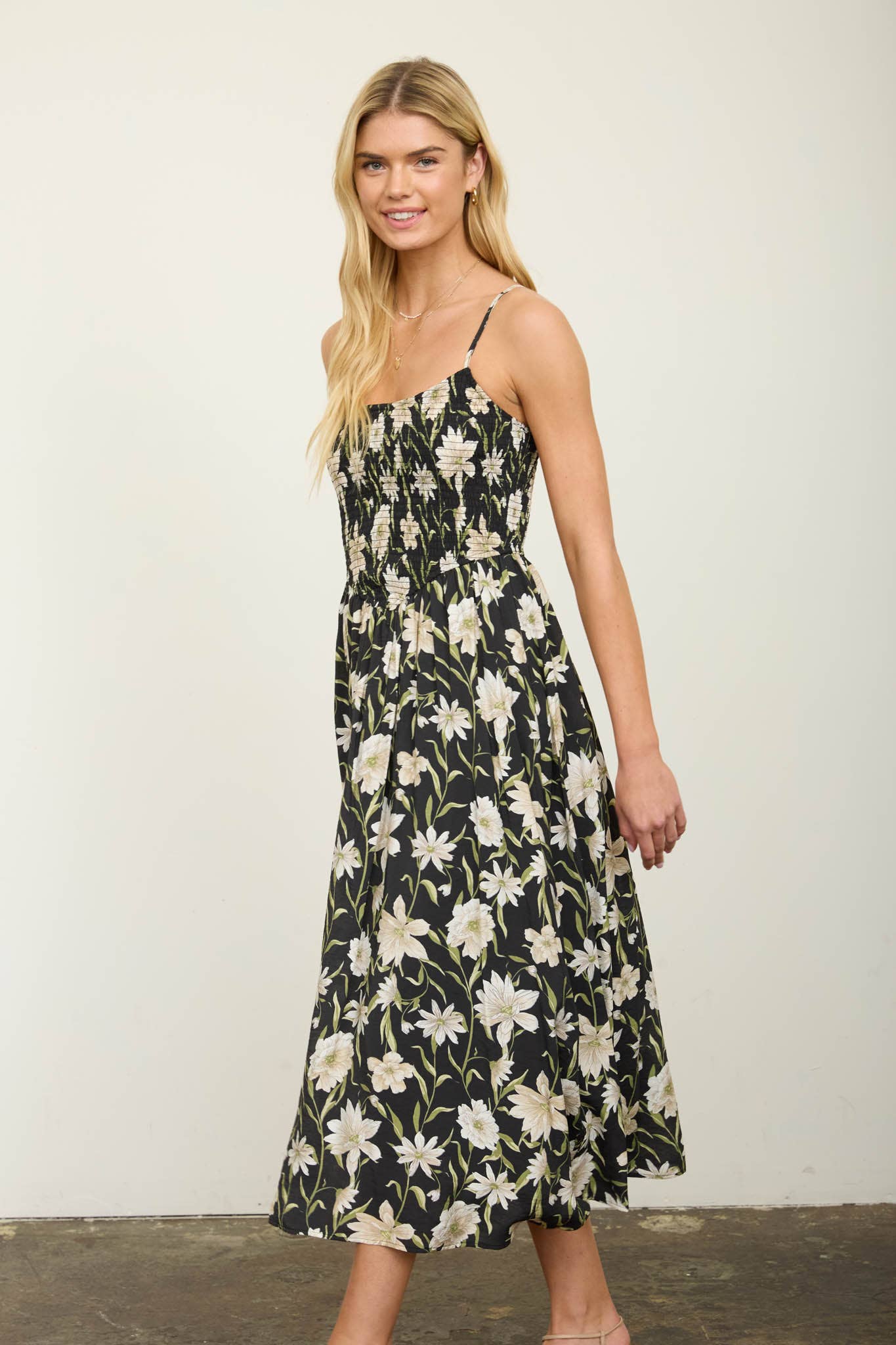 Garden Muse Basque Midi Dress