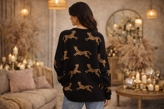 Leopard Life Sweater [black]