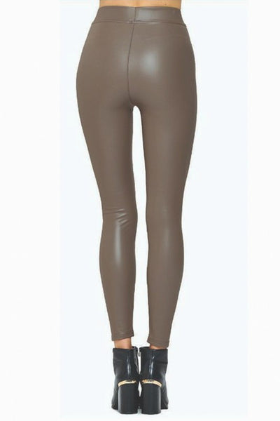 Fleece Lined Vegan Leather Legging