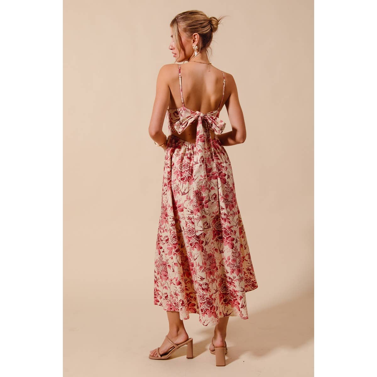 Rosé Garden Midi Dress