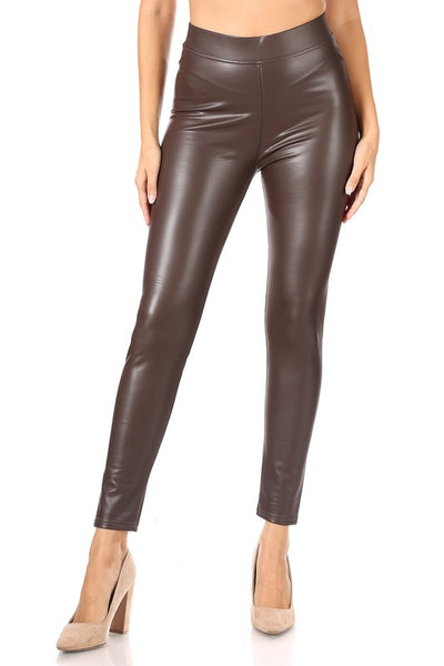 Fleece Lined Vegan Leather Legging