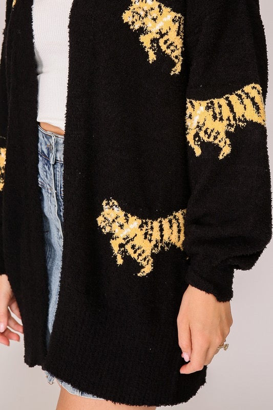 Tiger Cozy Cardigan [black]