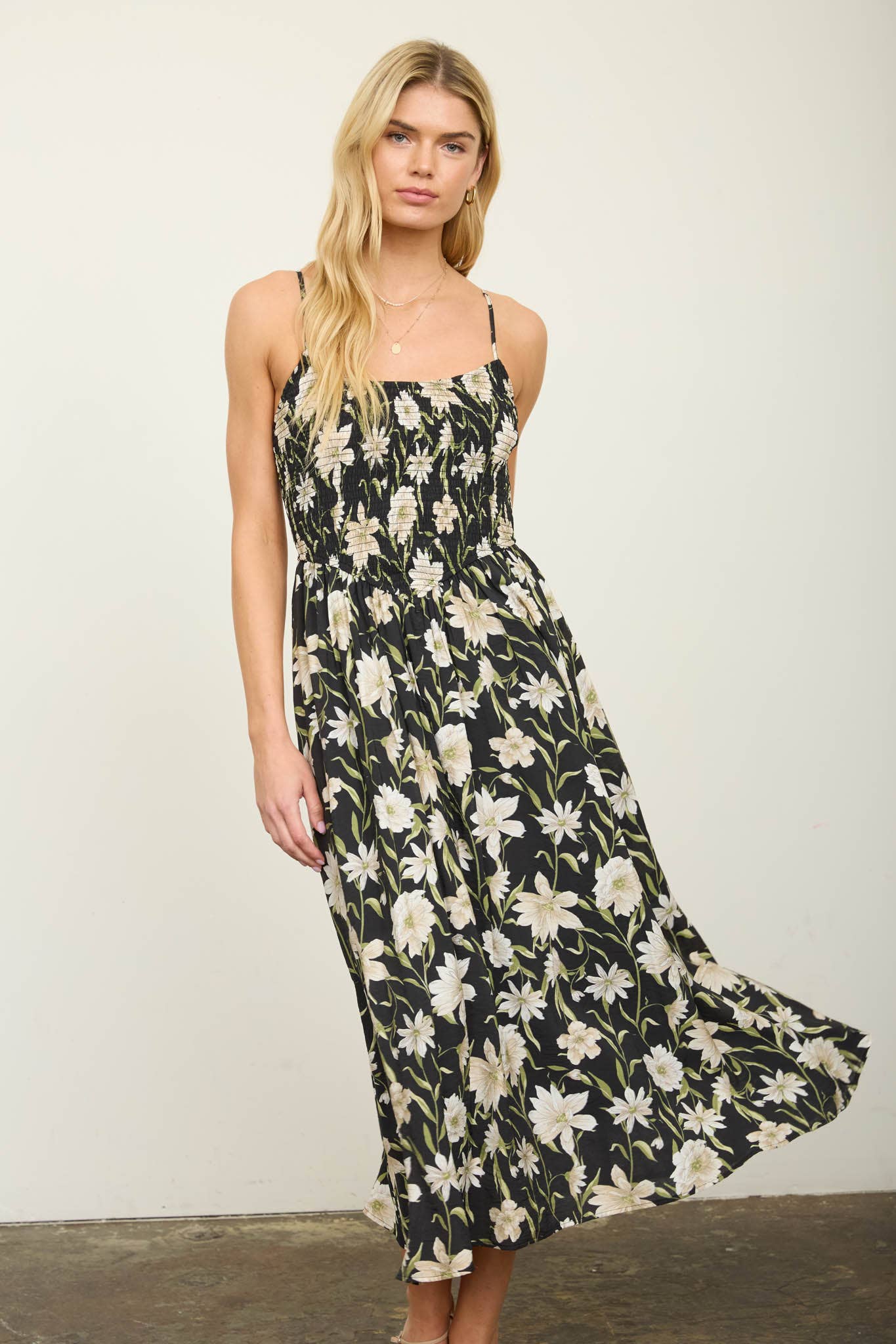 Garden Muse Basque Midi Dress