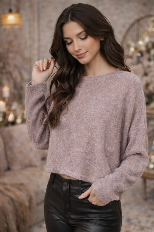 Cami Cozy Textured Cropped Sweater