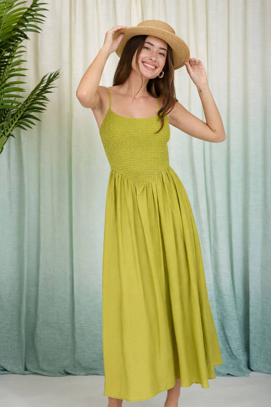 Sculpted Grace Midi Dress [kiwi]