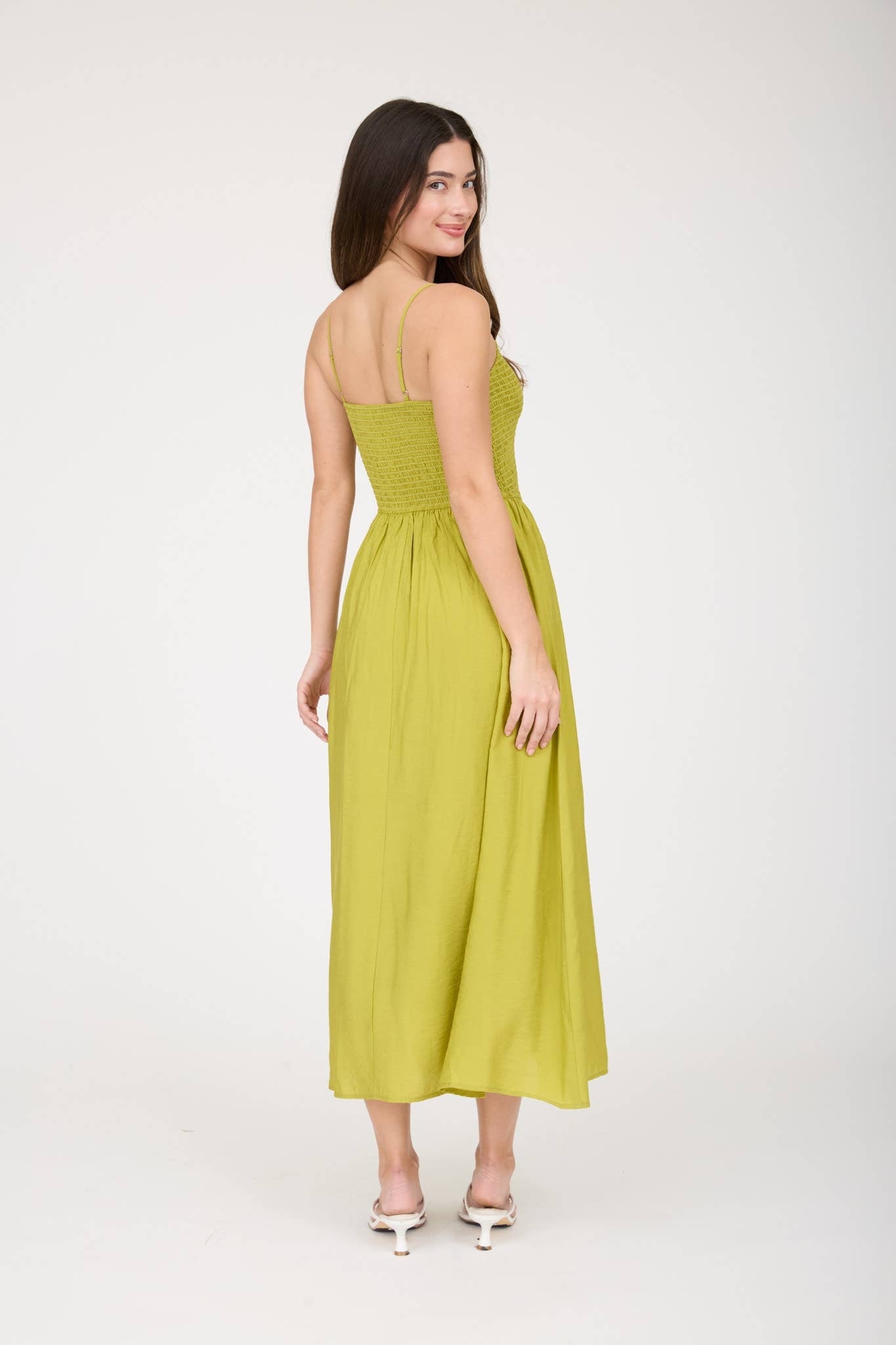 Sculpted Grace Midi Dress [kiwi]