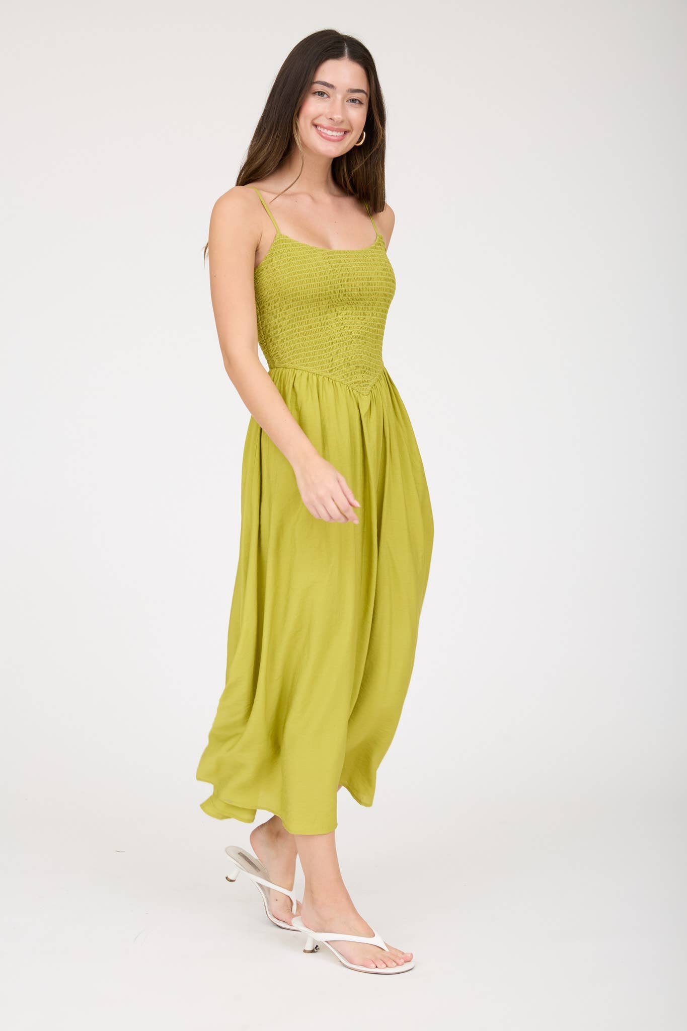 Sculpted Grace Midi Dress [kiwi]