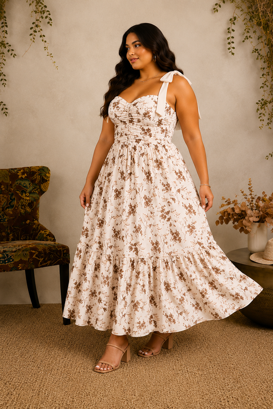Heirloom Romance Tie-Shoulder Maxi Dress [cream]