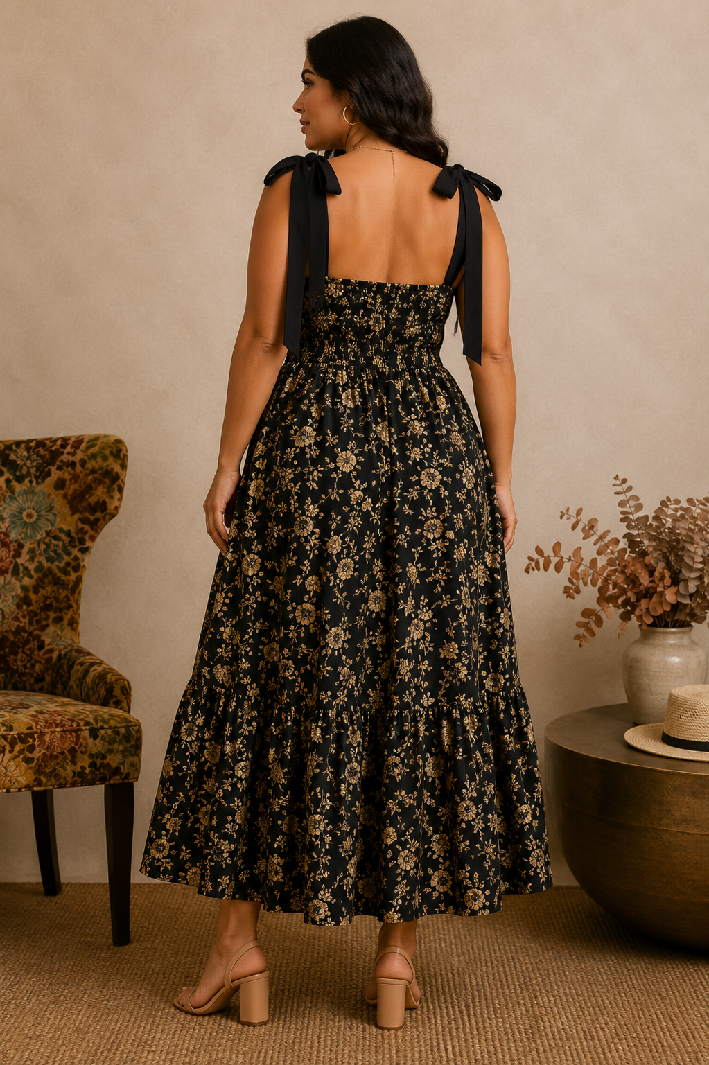 Heirloom Romance Tie-Shoulder Maxi Dress [cream]