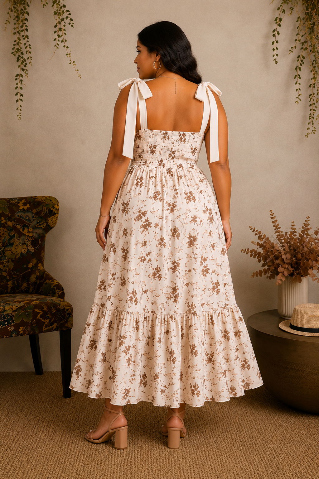 Heirloom Romance Tie-Shoulder Maxi Dress [cream]
