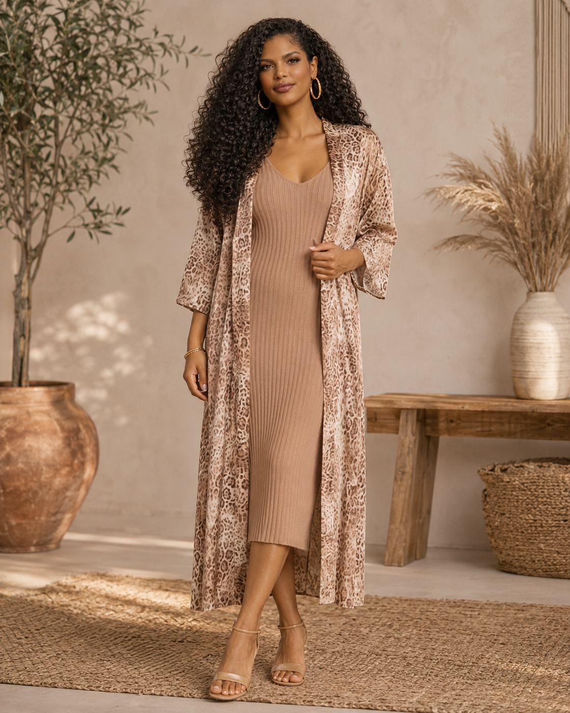 Wildly Luxe Silky Leopard Duster