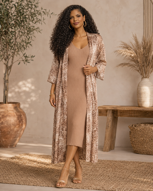 Wildly Luxe Silky Leopard Duster