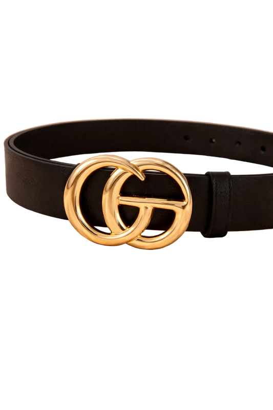 Classic Vegan Leather Belt with GO Buckle