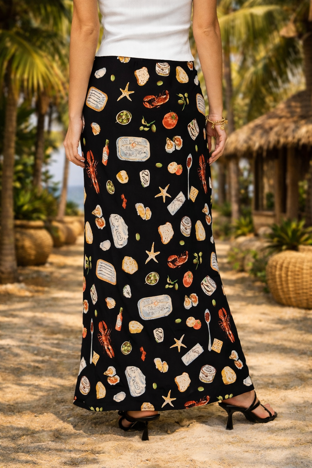Portofino Slip On Midi Skirt