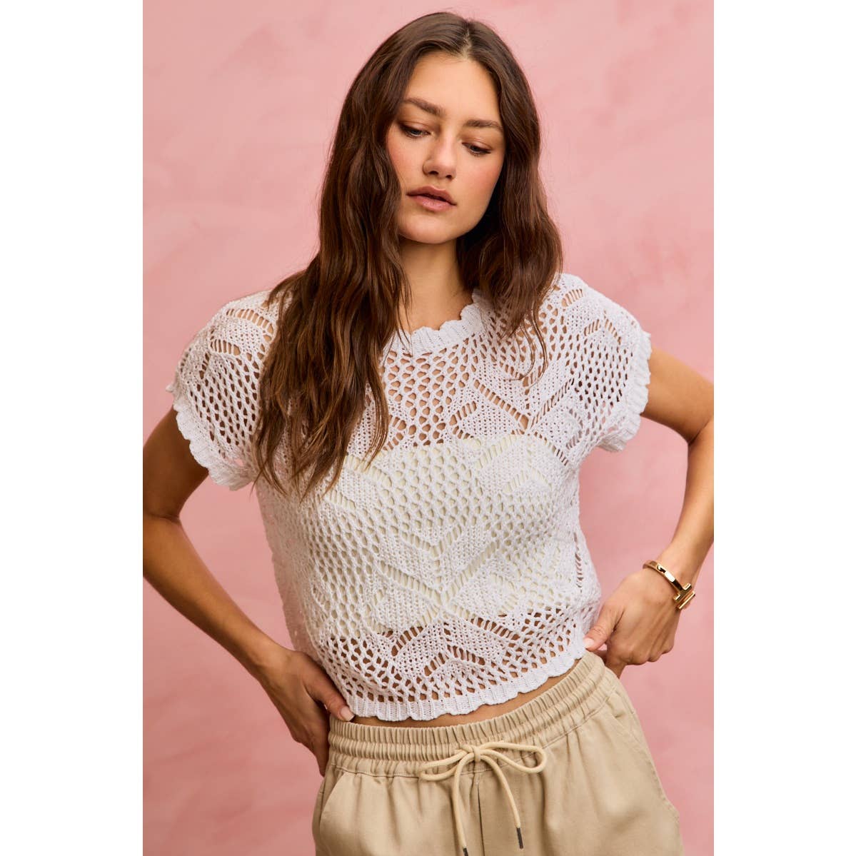 Coastal Breeze Crochet Sweater Top