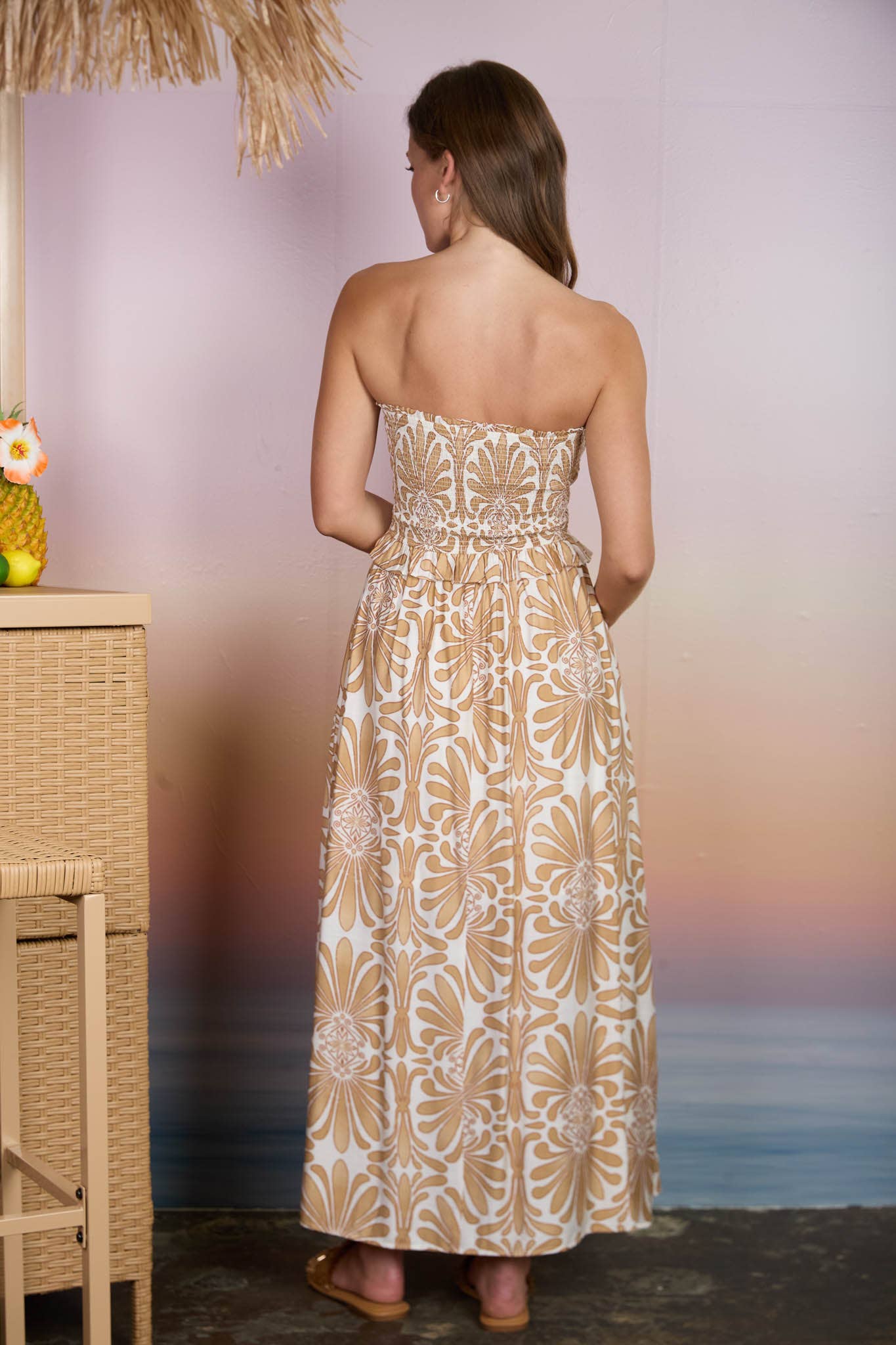 Midnight Romance Midi Dress [camel]