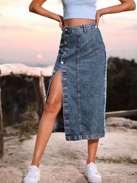 Denim Maxi Skirt [black, light blue and denim]