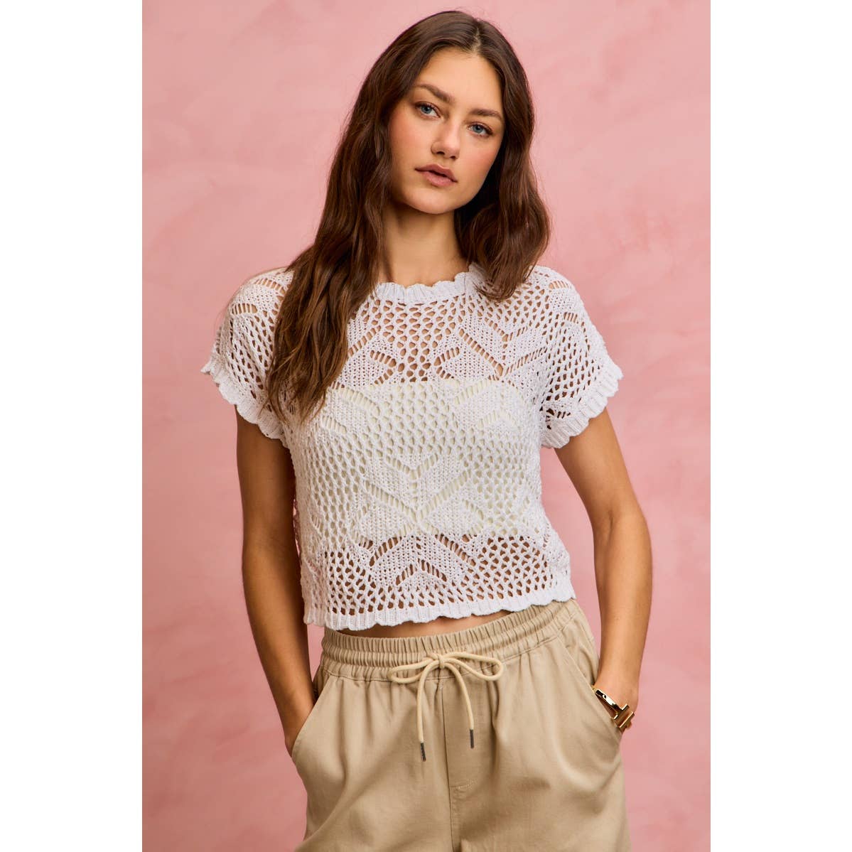 Coastal Breeze Crochet Sweater Top