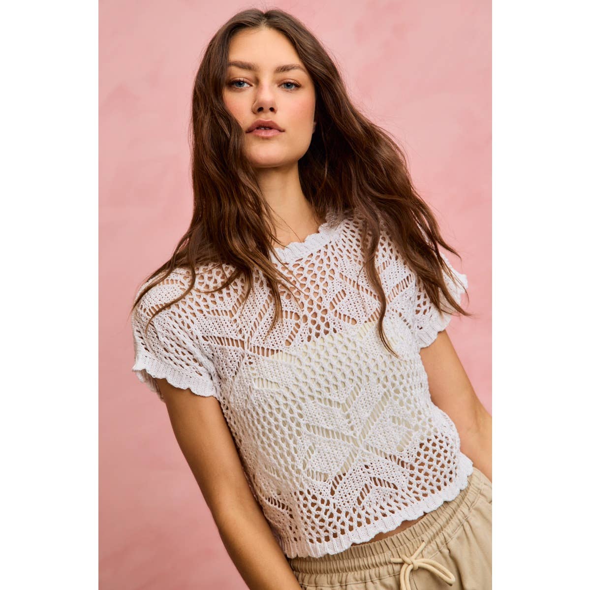 Coastal Breeze Crochet Sweater Top