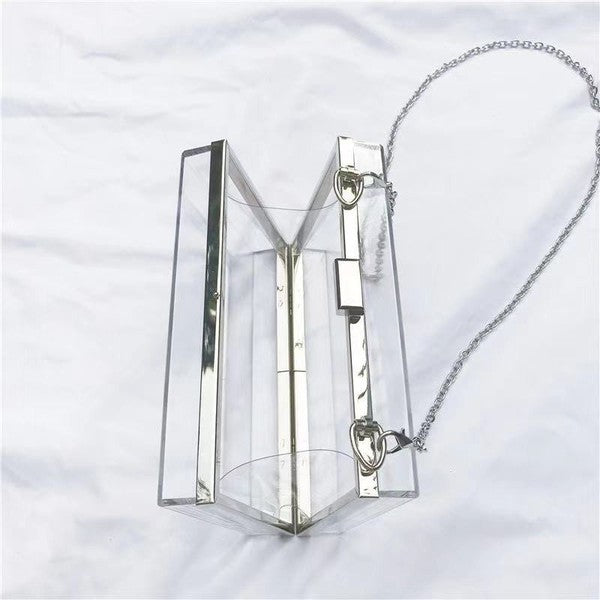 Stylish Acrylic Clear Box Clutch [Clear, Clear Abstract and Honey Comb]