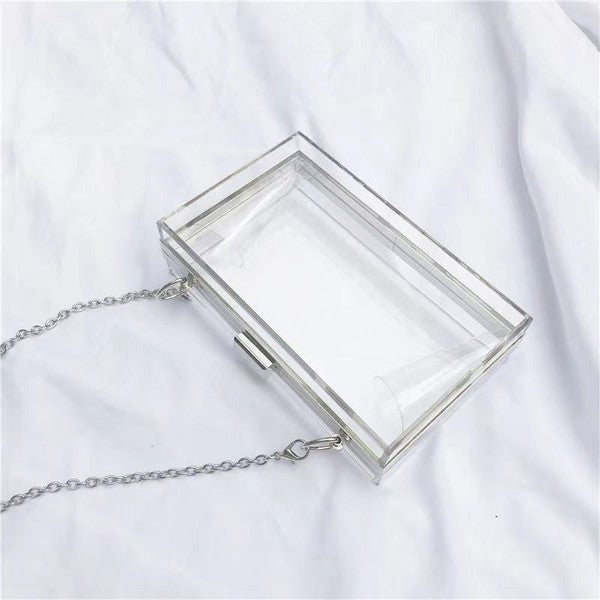 Stylish Acrylic Clear Box Clutch [Clear, Clear Abstract and Honey Comb]