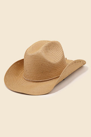 Straw Braided Cowboy Hat [taupe]